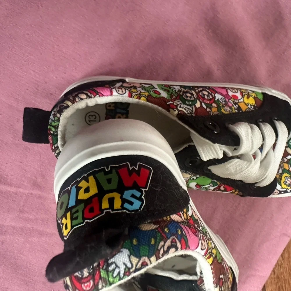 Nintendo Super Mario Kids Sneakers - Black, White, and Multicolor
